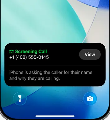 iPhone call screening feature in iOS 26